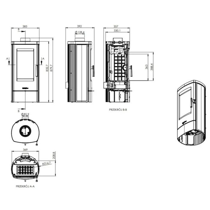 КАМИНА NORDFLAM SORA 7KW