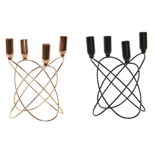 Канделабър DKD Home Decor Черен Златен Метал Модерен 20 x
