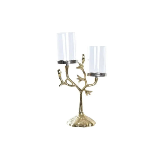 Канделабър DKD Home Decor Кристал Златен Алуминий Птици (29