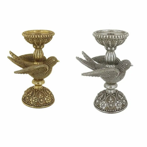 Канделабър DKD Home Decor Многоцветен Златен Сребрист Смола