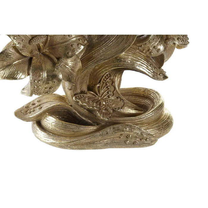 Канделабър DKD Home Decor 26 x 12 x 23 cm Цвете Златен Смола