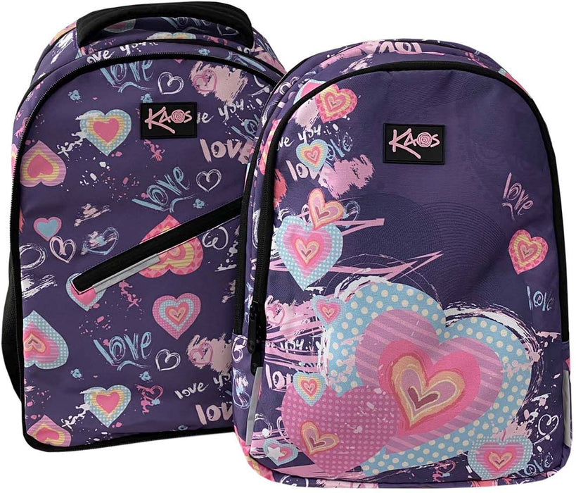 Ученическа раница Kaos 2 в 1 - In Love, с 4 отделения