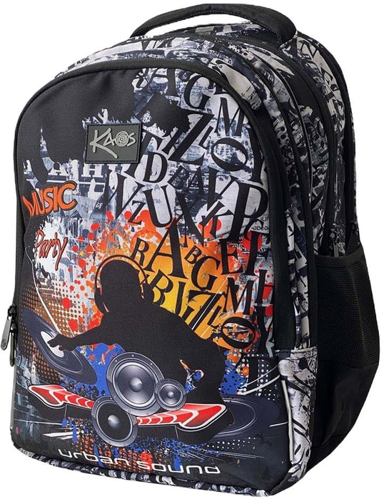 Ученическа раница Kaos 2 в 1 - Urban sound, с 4 отделения