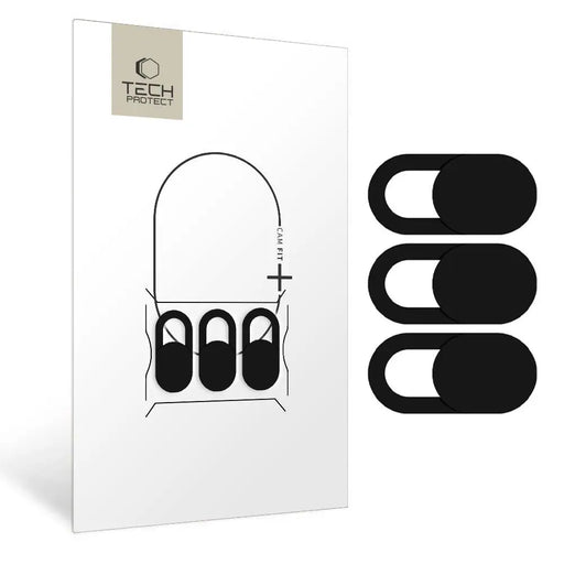 Капак за камера за лаптоп Tech-Protect Cam Fit+ - черен