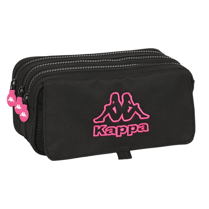 Троен Моливник Kappa Black and pink Черен (21,5 x 10 x 8 cm)