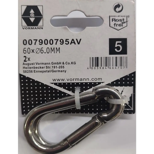 КАРАБИНА НЕРЪЖД СТОМ 6MM 60X8.5/6.5 2БР