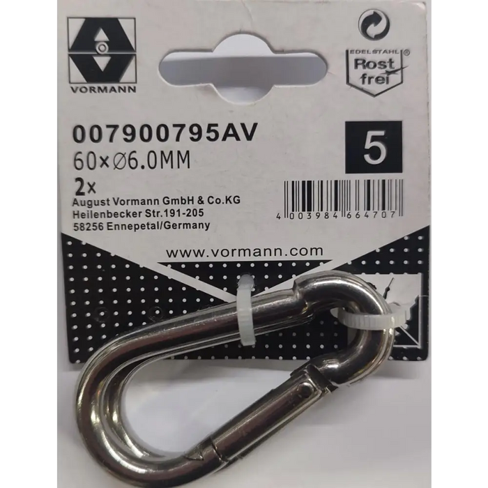 КАРАБИНА НЕРЪЖД СТОМ 6MM 60X8.5/6.5 2БР
