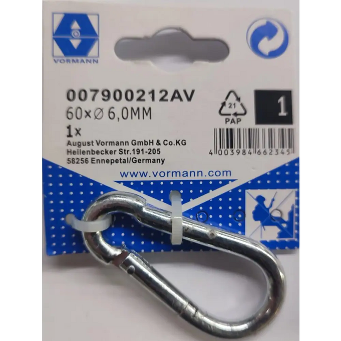 КАРАБИНА ПОЦИНКОВАНА VRN 6ММ 60X8/6