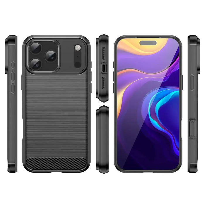 Карбонов калъф за iPhone 17 Pro - черен