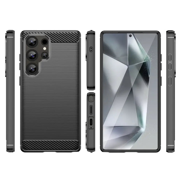 Карбонов калъф за Samsung Galaxy S25 Ultra - черен