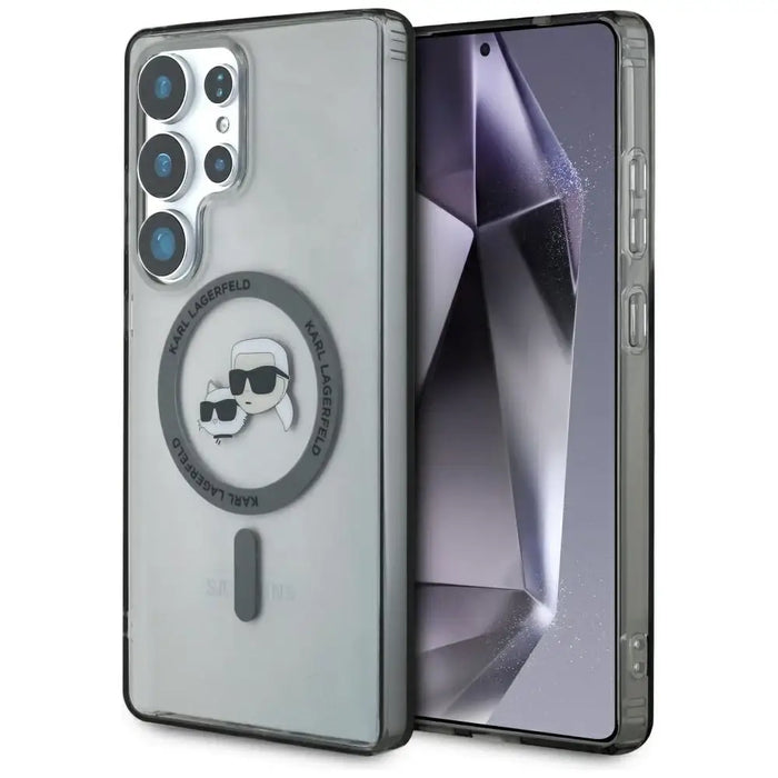 Karl Lagerfeld Button Karl & Choupette Heads Printed Logo