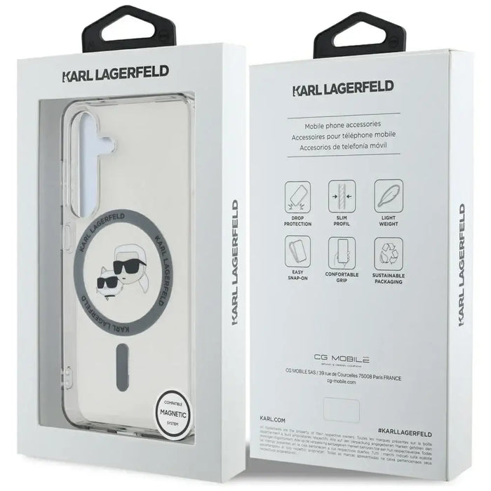 Karl Lagerfeld Button Karl & Choupette Heads Printed Logo