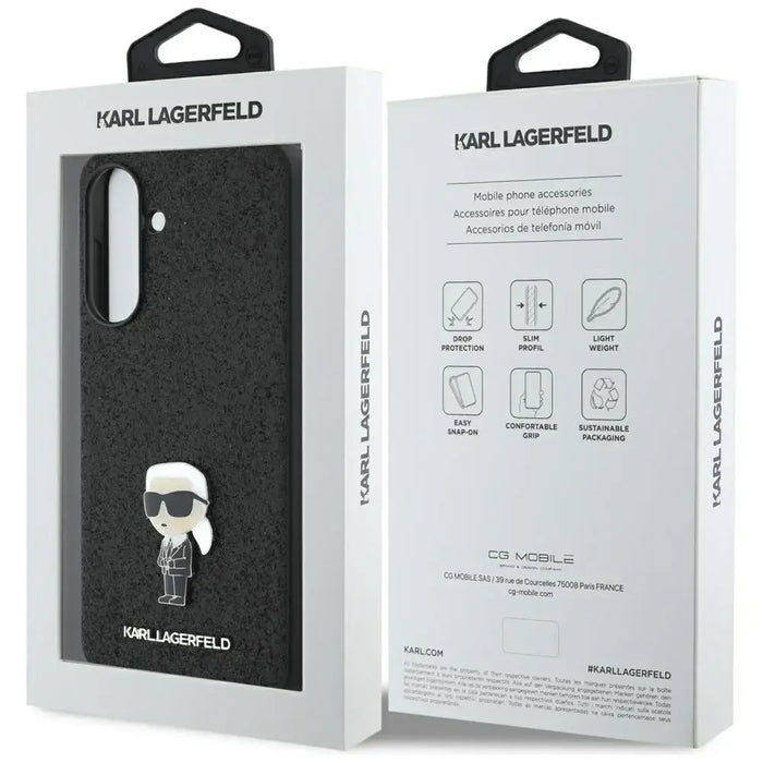 Karl Lagerfeld Fixed Glitter Ikonik Logo Metal Pin Case