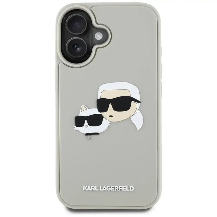 Karl Lagerfeld HC 3D гумен калъф с двойни глави за iPhone