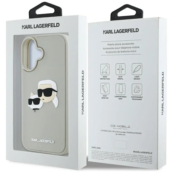 Karl Lagerfeld HC 3D гумен калъф с двойни глави за iPhone