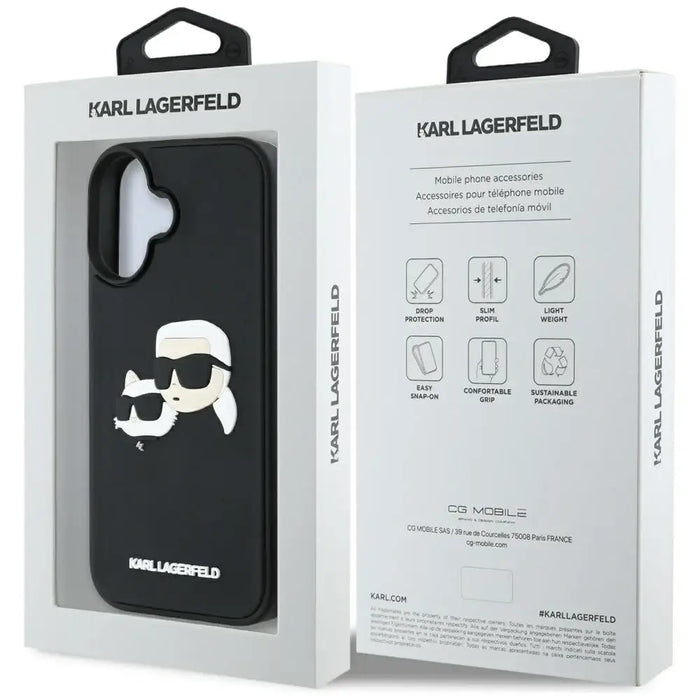 Karl Lagerfeld HC 3D гумен калъф с двойни глави за iPhone