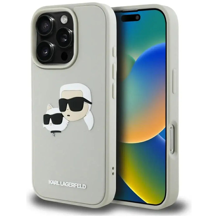 Karl Lagerfeld HC 3D гумен калъф с двойни глави за iPhone