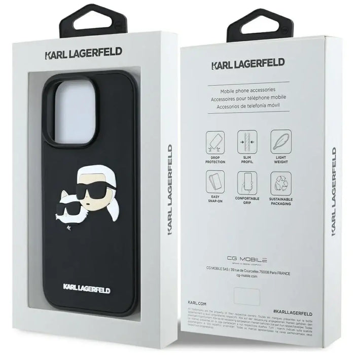 Karl Lagerfeld HC 3D гумен калъф с двойни глави за iPhone