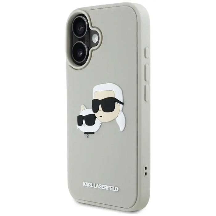 Karl Lagerfeld HC 3D гумен калъф с двойни глави за iPhone