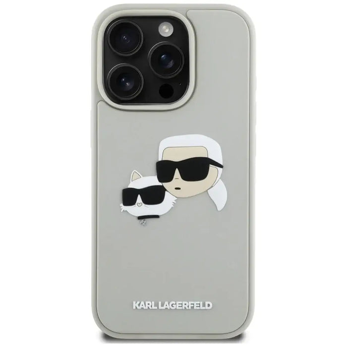 Karl Lagerfeld HC 3D гумен калъф с двойни глави за iPhone