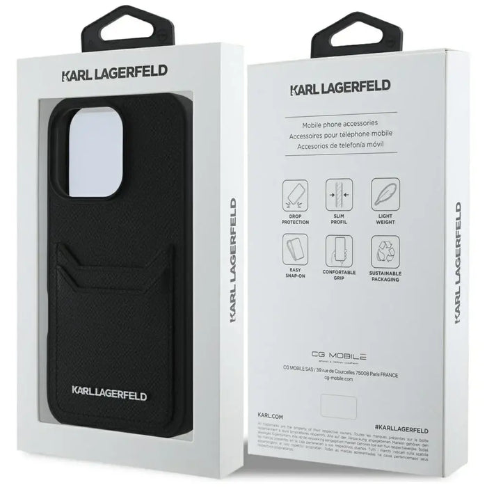 Karl Lagerfeld HC Grained PU Cardslot Metal Elong Case