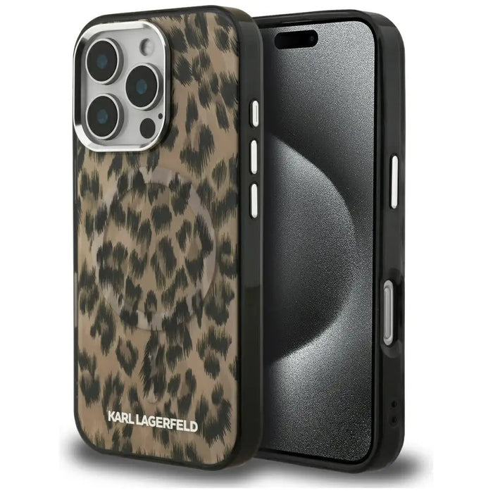 Karl Lagerfeld IML Leopard Pattern MagSafe Case за iPhone