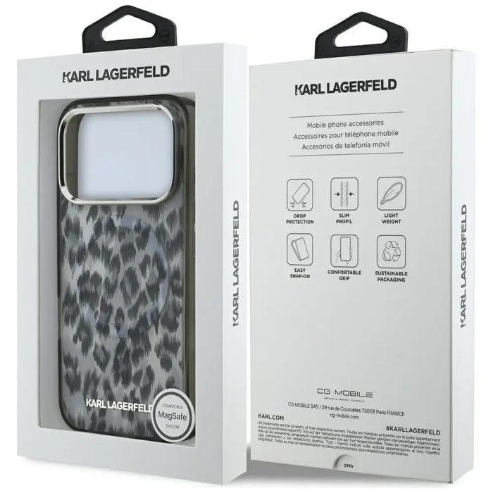 Karl Lagerfeld IML Leopard Pattern MagSafe Case за iPhone