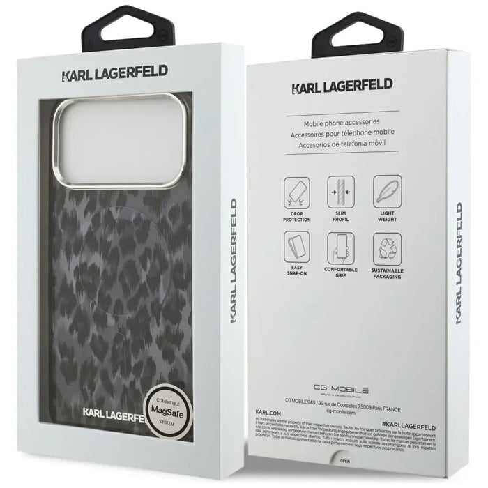 Karl Lagerfeld IML Leopard Pattern MagSafe Case за iPhone