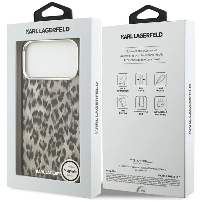 Karl Lagerfeld IML Leopard Pattern MagSafe Case за iPhone