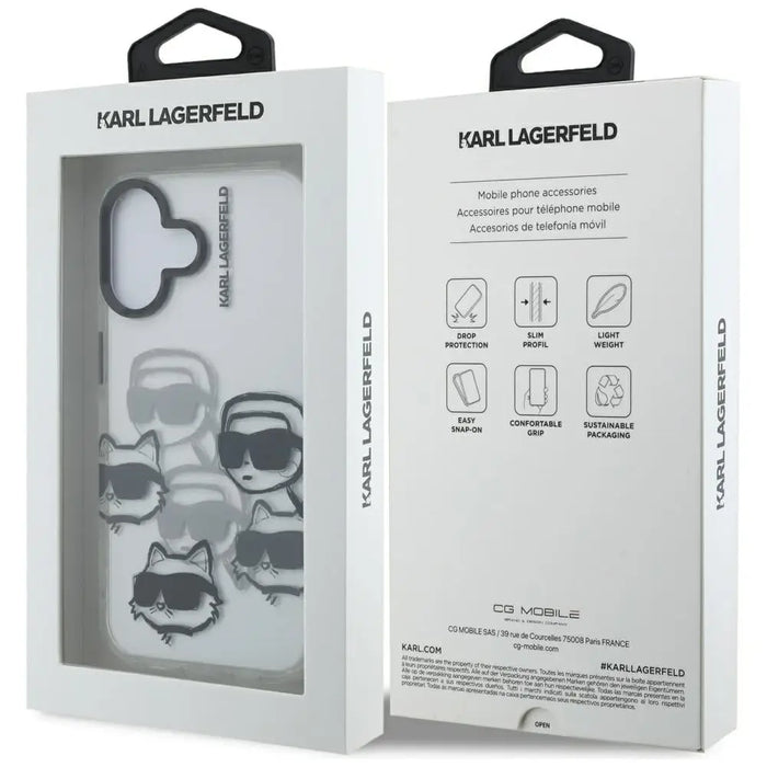 Karl Lagerfeld IML Multi K&C Head Pattern Case за iPhone 16