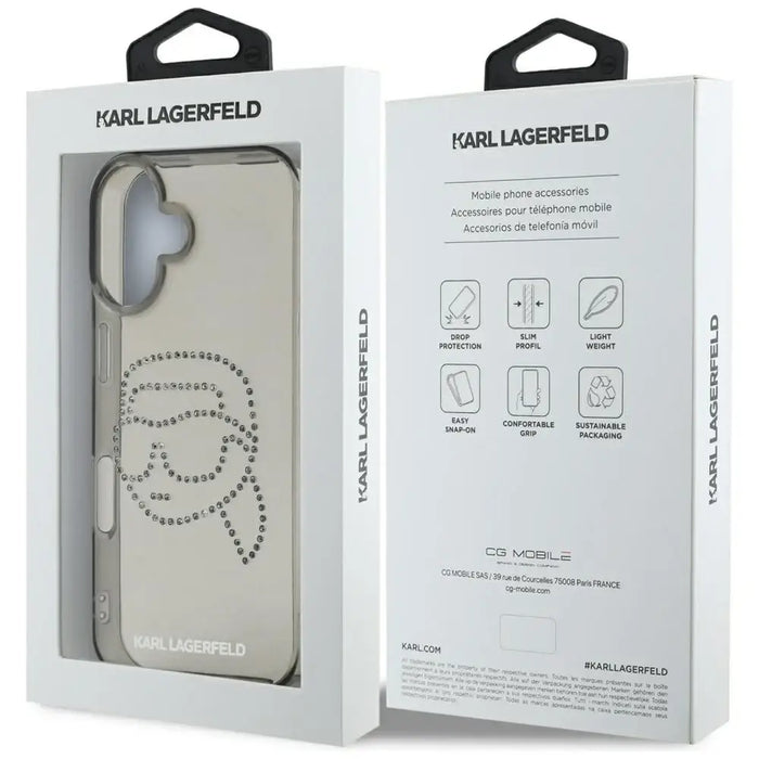 Karl Lagerfeld IML Rhinestones Karl Head Case за iPhone 16