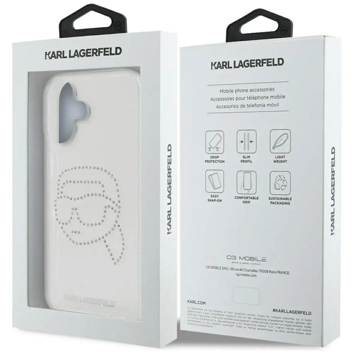 Karl Lagerfeld IML Rhinestones Karl Head Case за iPhone 16