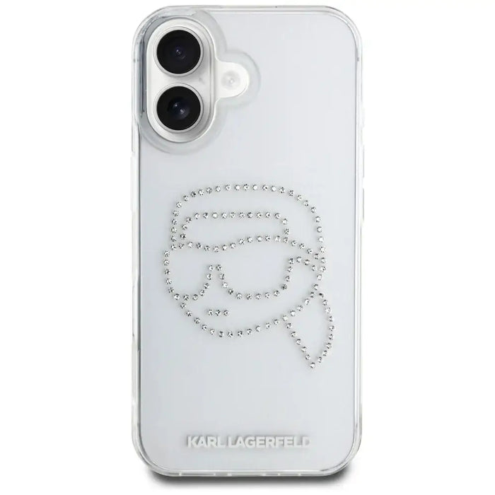 Karl Lagerfeld IML Rhinestones Karl Head Case за iPhone 16
