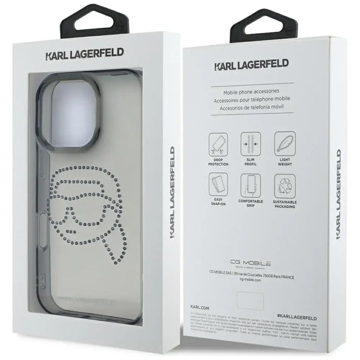Karl Lagerfeld IML Rhinestones Karl Head Case за iPhone 16