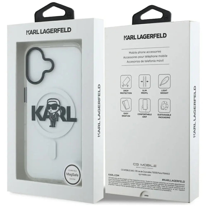 Karl Lagerfeld IML Karl Sketch Logo MagSafe Case за iPhone