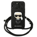 Karl Lagerfeld Leather Monogram Patch and Cord Iconik Case