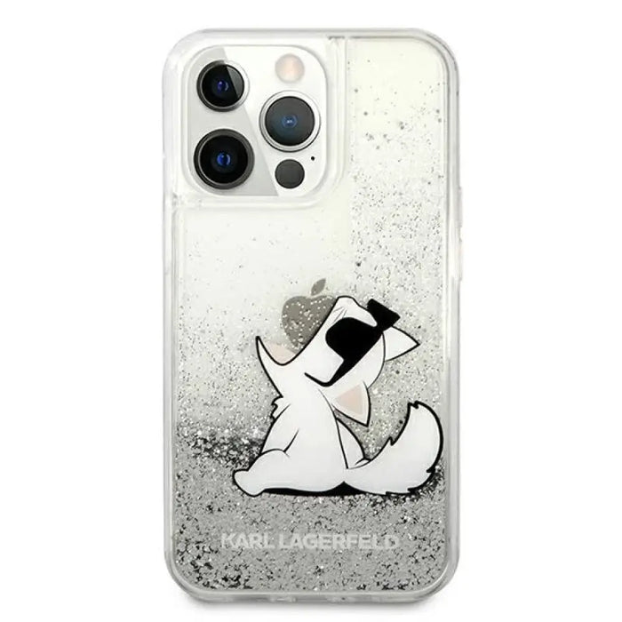 Karl Lagerfeld Liquid Glitter Choupette Fun case за iPhone