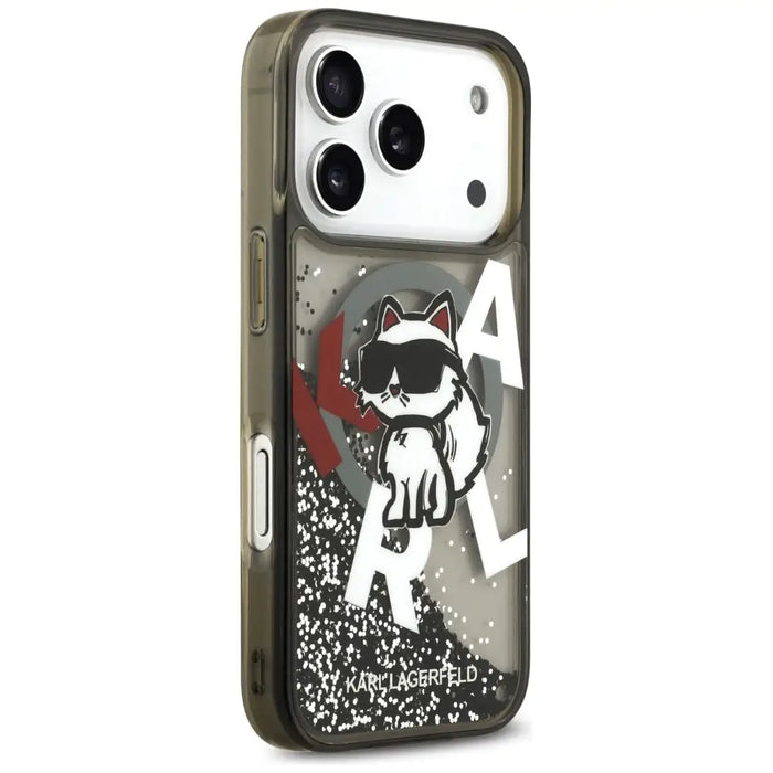 Karl Lagerfeld Liquid Glitter Choupette Logo MagSafe Case