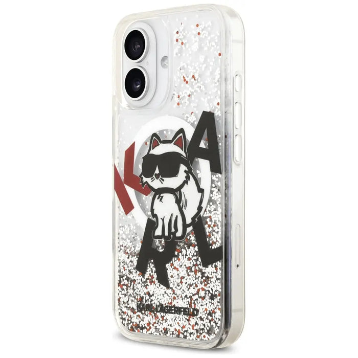 Karl Lagerfeld Liquid Glitter Choupette Logo MagSafe Case