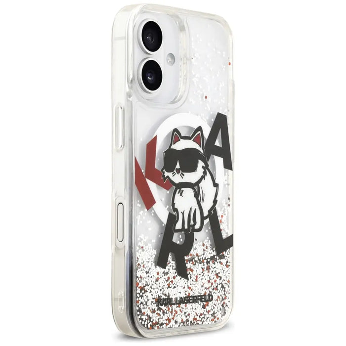 Karl Lagerfeld Liquid Glitter Choupette Logo MagSafe Case