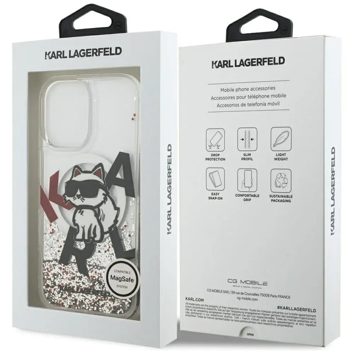 Karl Lagerfeld Liquid Glitter Choupette Logo MagSafe Case