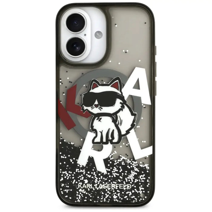 Karl Lagerfeld Liquid Glitter Choupette Logo MagSafe iPhone