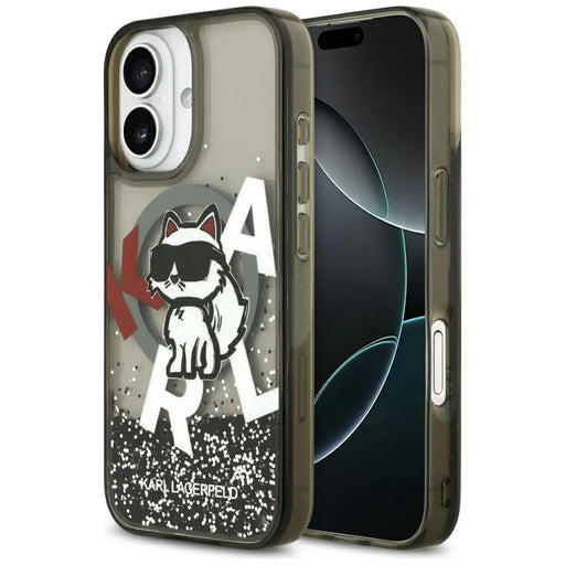 Karl Lagerfeld Liquid Glitter Choupette Logo MagSafe iPhone