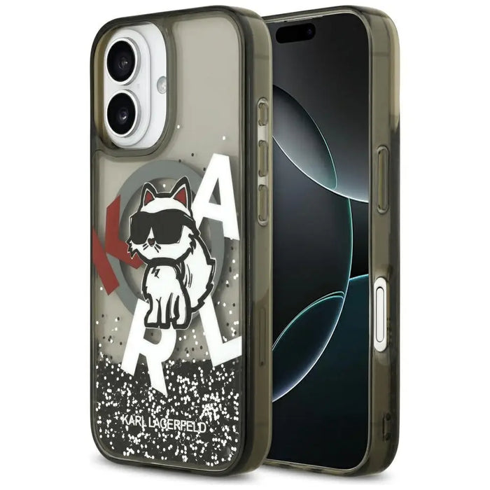 Karl Lagerfeld Liquid Glitter Choupette Logo MagSafe iPhone