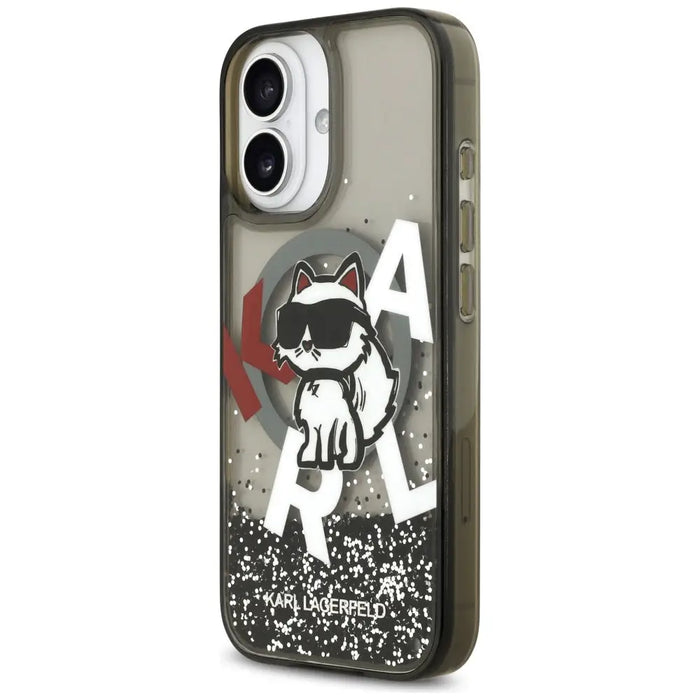 Karl Lagerfeld Liquid Glitter Choupette Logo MagSafe iPhone