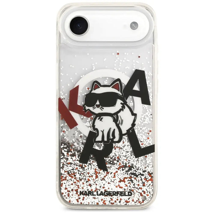 Karl Lagerfeld Liquid Glitter Choupette Logo MagSafe iPhone