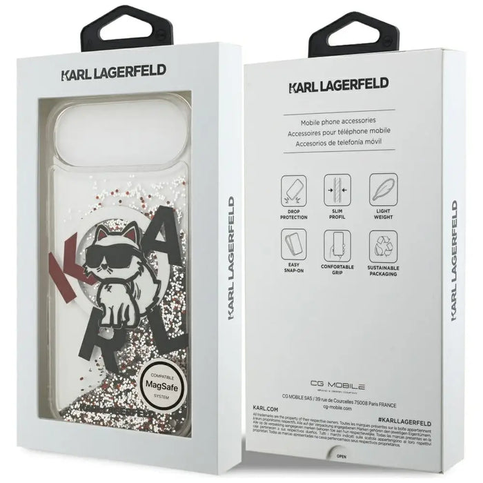 Karl Lagerfeld Liquid Glitter Choupette Logo MagSafe iPhone
