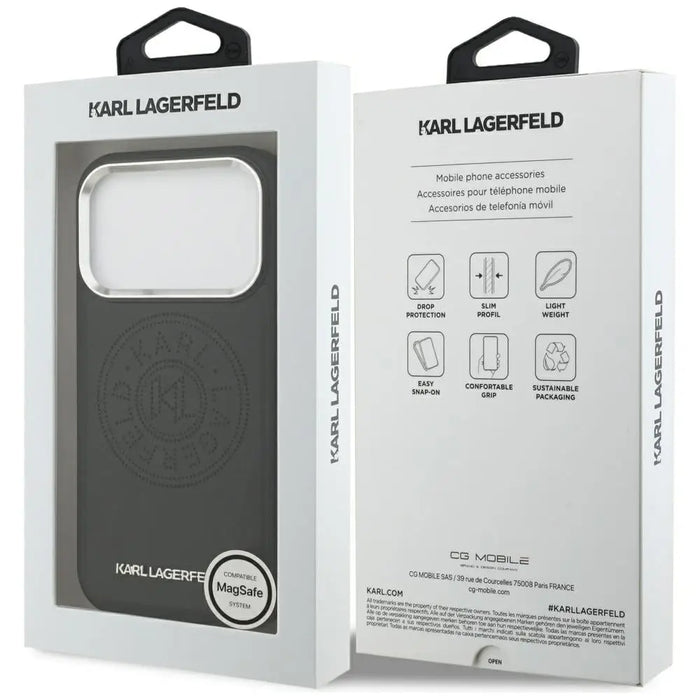 Karl Lagerfeld Point & Metal Logo MagSafe Case за iPhone 17