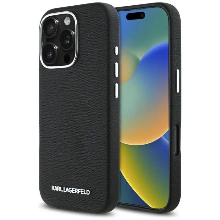 Karl Lagerfeld Saffiano Full Wrapped Elongated Metal Logo