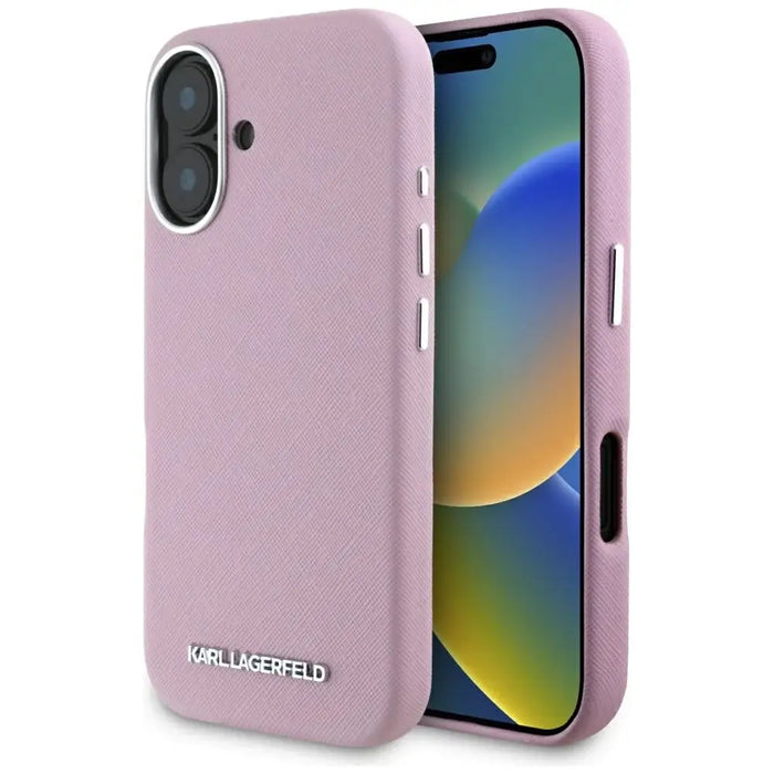 Karl Lagerfeld Saffiano Full Wrapped Elongated Metal Logo